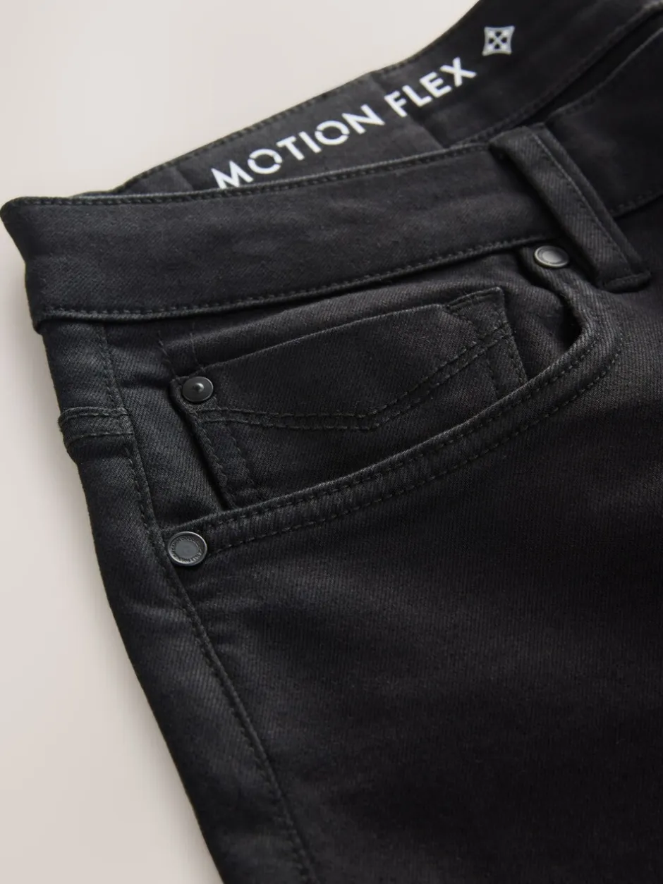 Jeans*Next Zwart - Standaard toelopende pasvorm - Motionflex jeans