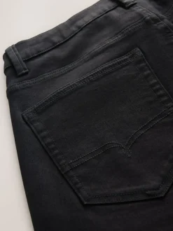 Jeans*Next Zwart - Standaard toelopende pasvorm - Motionflex jeans