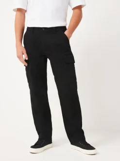 Broeken En Chino's*Next Zwart - Straight fit - Katoenen cargostretchbroek