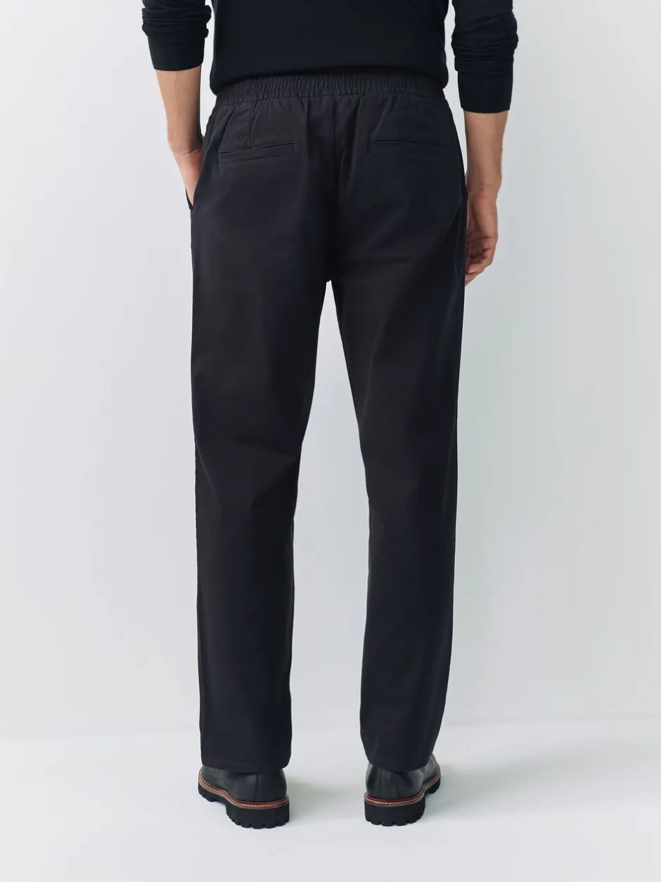 Broeken En Chino's|Next - Straight fit - Pleated Stretch Chinos Trousers With Elasticated Waist Zwart