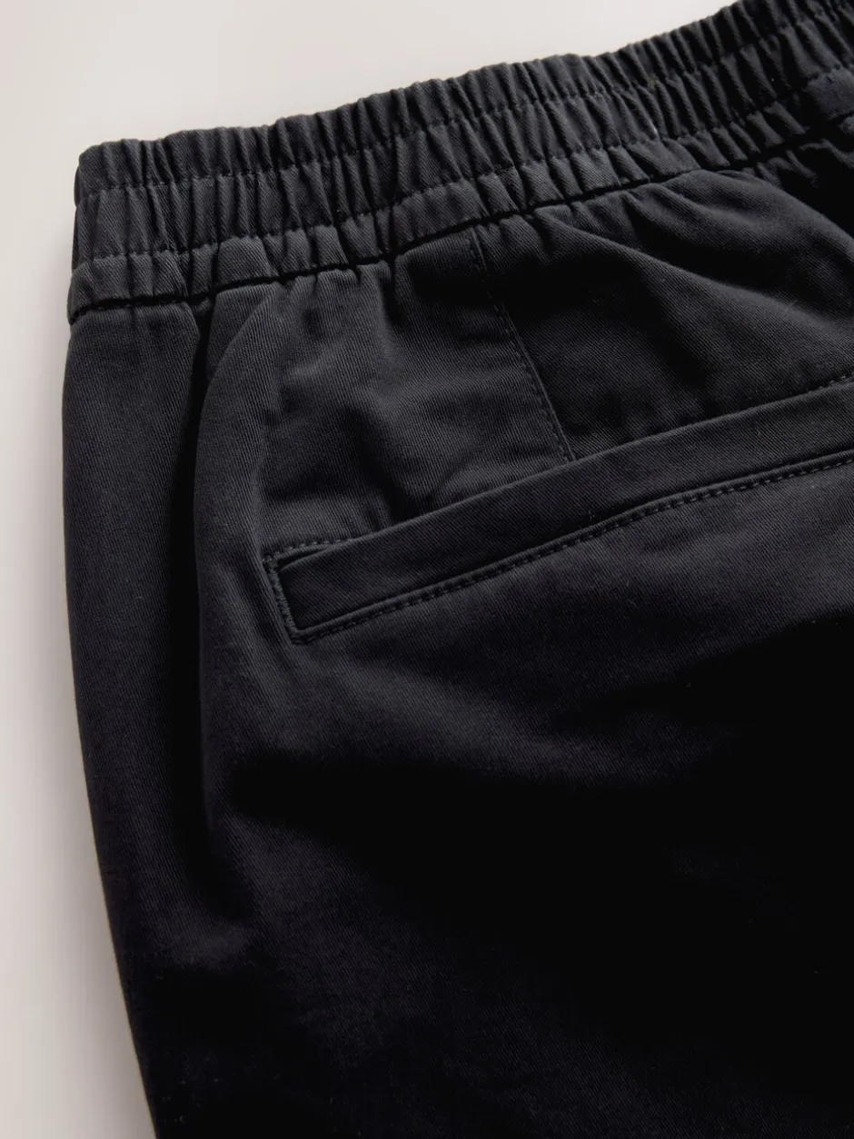 Broeken En Chino's|Next - Straight fit - Pleated Stretch Chinos Trousers With Elasticated Waist Zwart