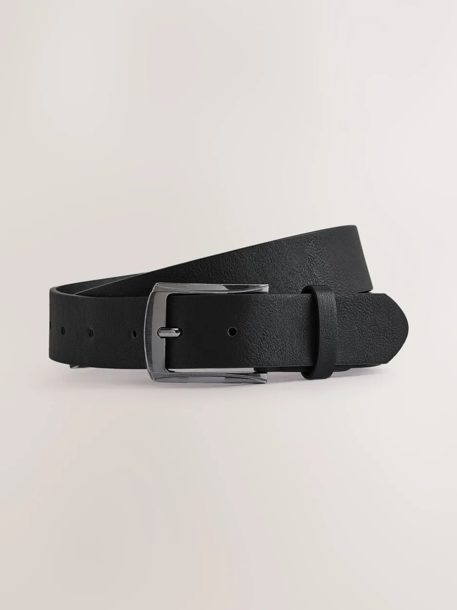 Broeken En Chino's*Next - Straight fit - Zachte chino met riem Zwart