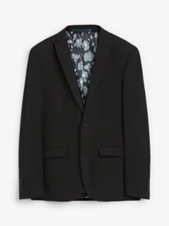 Blazers En Business-Jasjes|Pakken*Next - Strakke Pasvorm - Kostuum met twee knopen: colbert Zwart