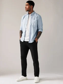 Broeken En Chino's*Next Zwart - Strakke Pasvorm - Stretchy chino