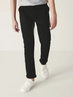 Schoolkleding|Broeken En Chino's|Next Zwart - Stretchy chino's (3-17jr)