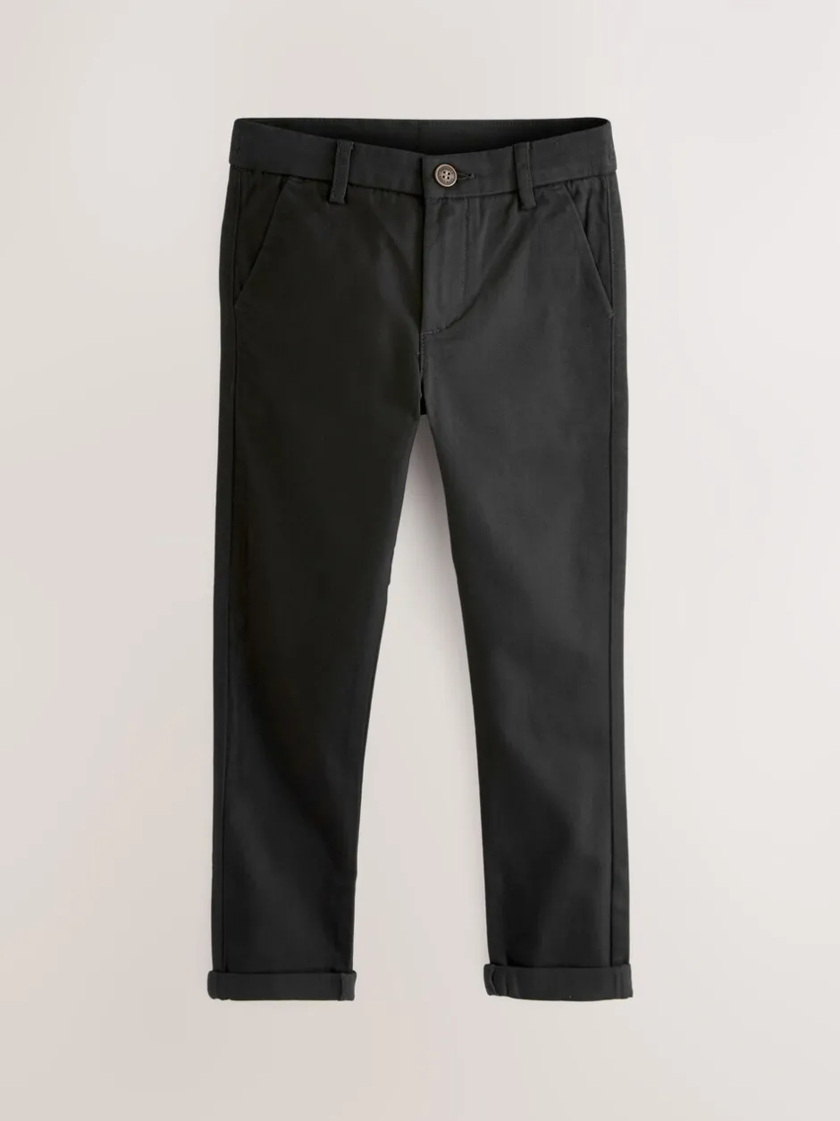 Schoolkleding|Broeken En Chino's|Next Zwart - Stretchy chino's (3-17jr)