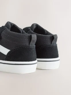 Boots*Next - Suède hoge sneakers met klittenbandsluiting Zwart