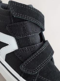 Boots*Next - Suède hoge sneakers met klittenbandsluiting Zwart