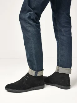 Boots|Next Zwart - Suède woestijnlaars