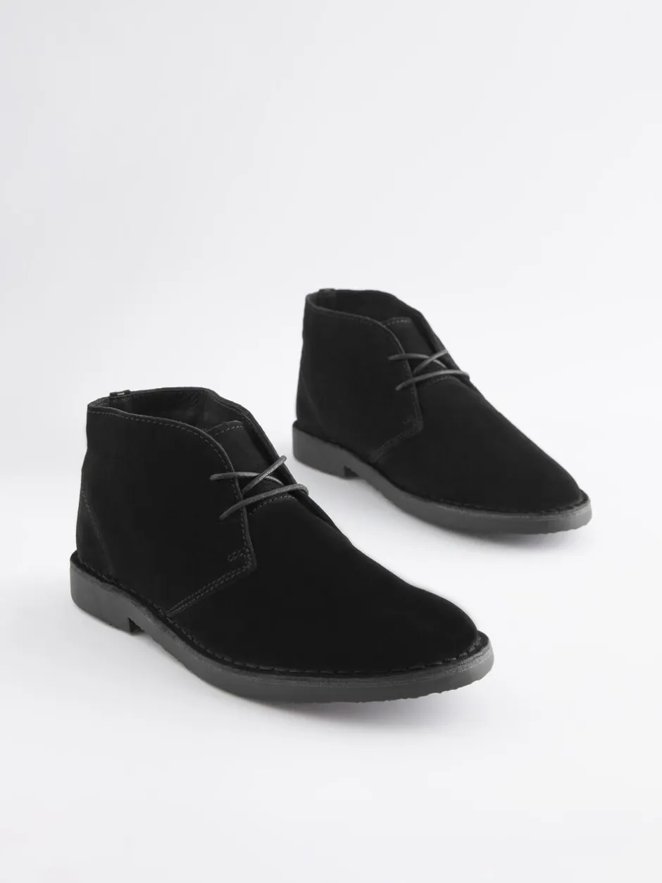 Boots|Next Zwart - Suède woestijnlaars