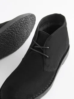 Boots|Next Zwart - Suède woestijnlaars