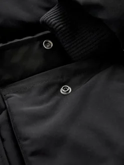 Jassen, Jacks En Kinderwagenpakjes|Schoolkleding*Superdry - - Everest lange gewatteerde jas Zwart
