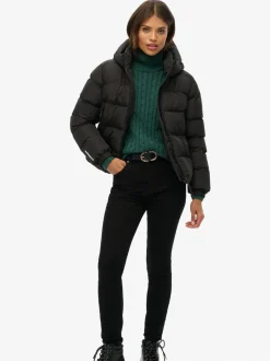 Jassen En Jacks*Superdry Zwart - - Gewatteerd sportjack met capuchon