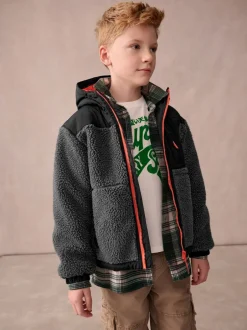 Jassen, Jacks En Kinderwagenpakjes|Schoolkleding|Superdry Zwart - - Jack met rits en borgvoering