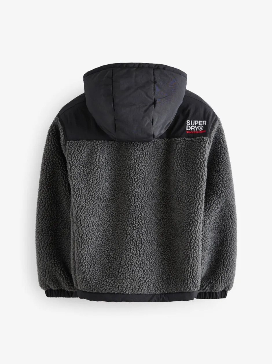 Jassen, Jacks En Kinderwagenpakjes|Schoolkleding|Superdry Zwart - - Jack met rits en borgvoering