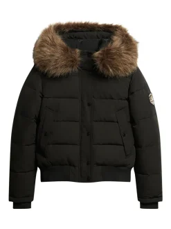 Jassen En Jacks*Superdry Zwart - Everest bomberjack met capuchon