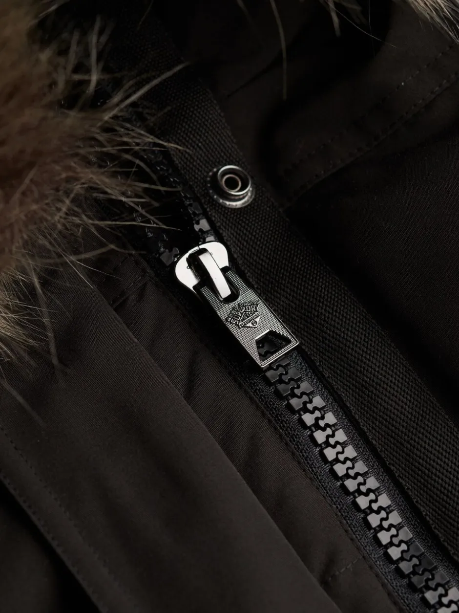 Jassen En Jacks*Superdry Zwart - Everest bomberjack met capuchon