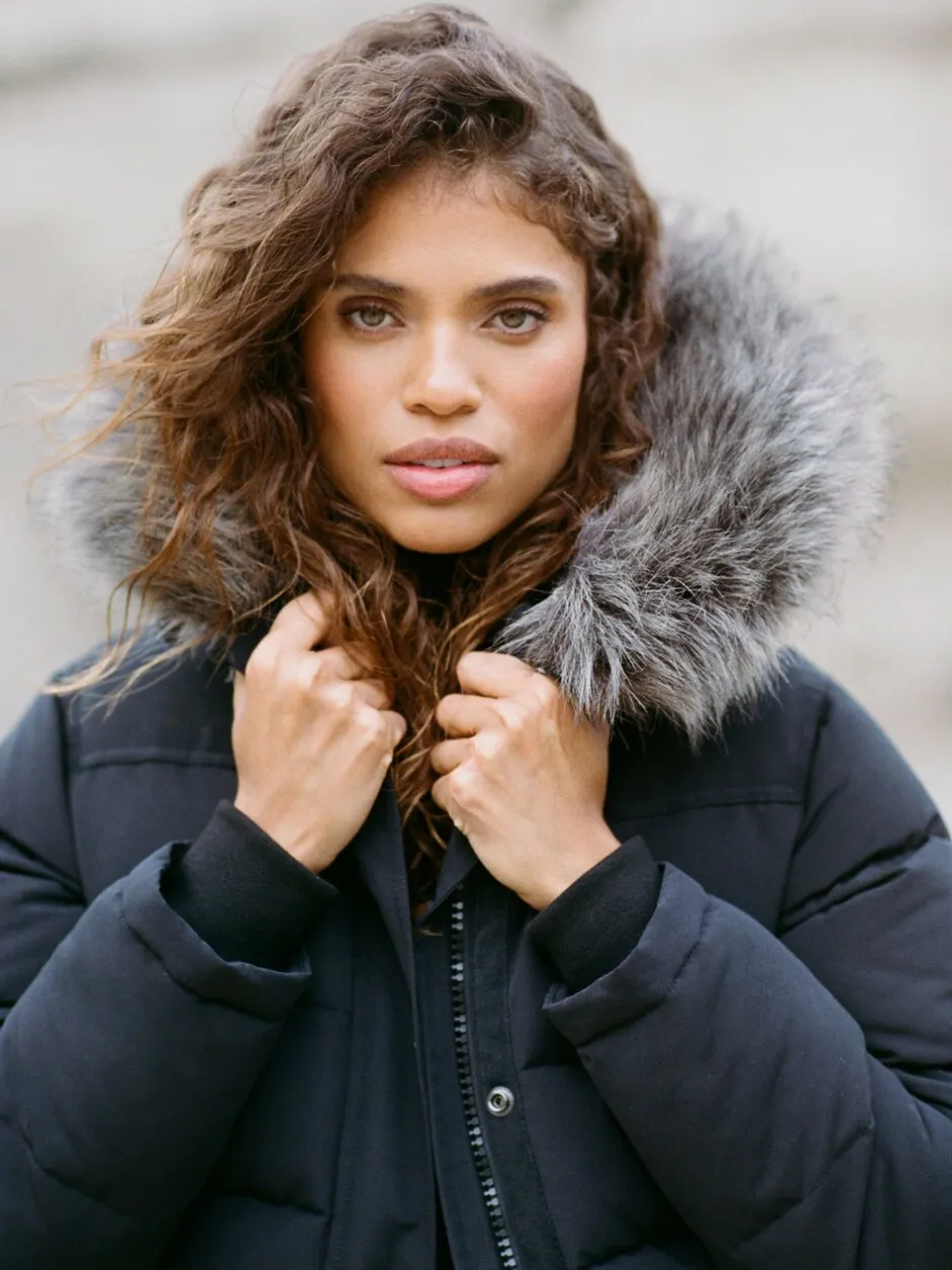Jassen En Jacks*Superdry Zwart - Everest bomberjack met capuchon