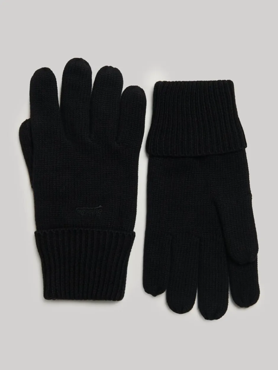 Mutsen, Sjaals En Handschoenen|Superdry - gebreide handschoenen met logo Zwart