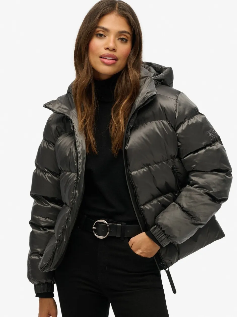 Jassen En Jacks*Superdry - luxe sport pufferjack met capuchon Zwart