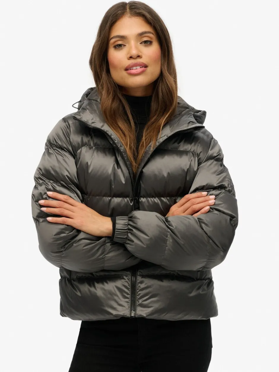 Jassen En Jacks*Superdry - luxe sport pufferjack met capuchon Zwart