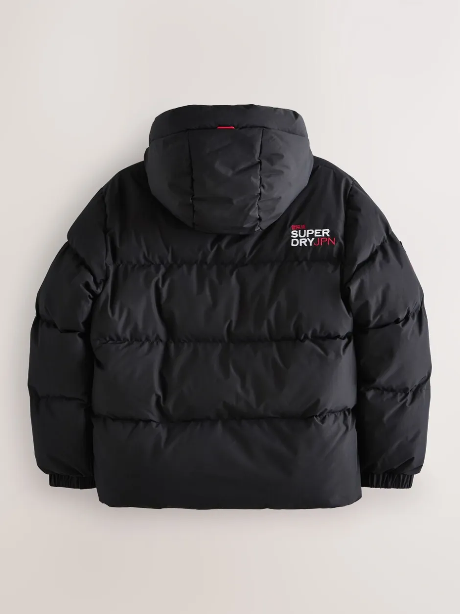 Jassen, Jacks En Kinderwagenpakjes|Schoolkleding|Superdry - Sports pufferjas Zwart