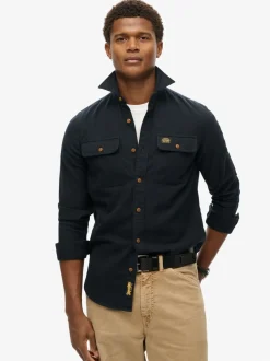 Formele Overhemden|Superdry - Trailsman overhemd met relaxte pasvorm Zwart