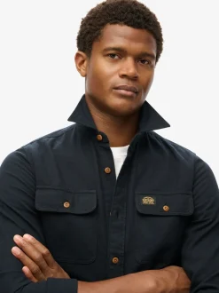 Formele Overhemden|Superdry - Trailsman overhemd met relaxte pasvorm Zwart