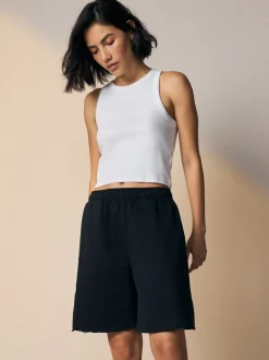 Shorts|Next Zwart - Supersoft Peached Essentials Mid Length Jersey Jort Shorts