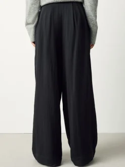 Broeken*Next - Superwide Pleated Trousers Zwart