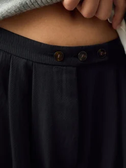 Broeken*Next - Superwide Pleated Trousers Zwart