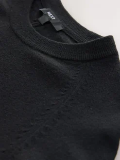 Gebreide Kleding|Next Zwart - Superzachte trui met ronde hals en lange mouwen