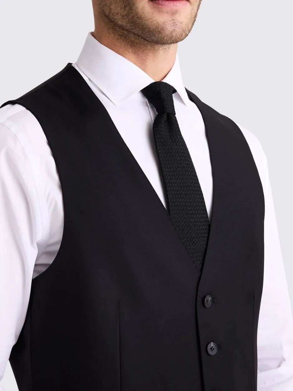 Vesten|MOSS - Tailored - Stretch Suit Waistcoat Zwart