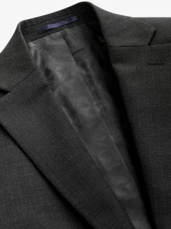 Pakken*Next - Tailored fit - Colbert van wolmix met textuur Zwart