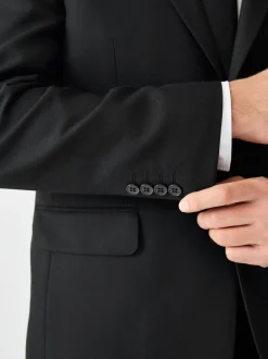 Blazers En Business-Jasjes|Pakken|Next - Tailored fit - Kostuum met textuur: colbert Zwart