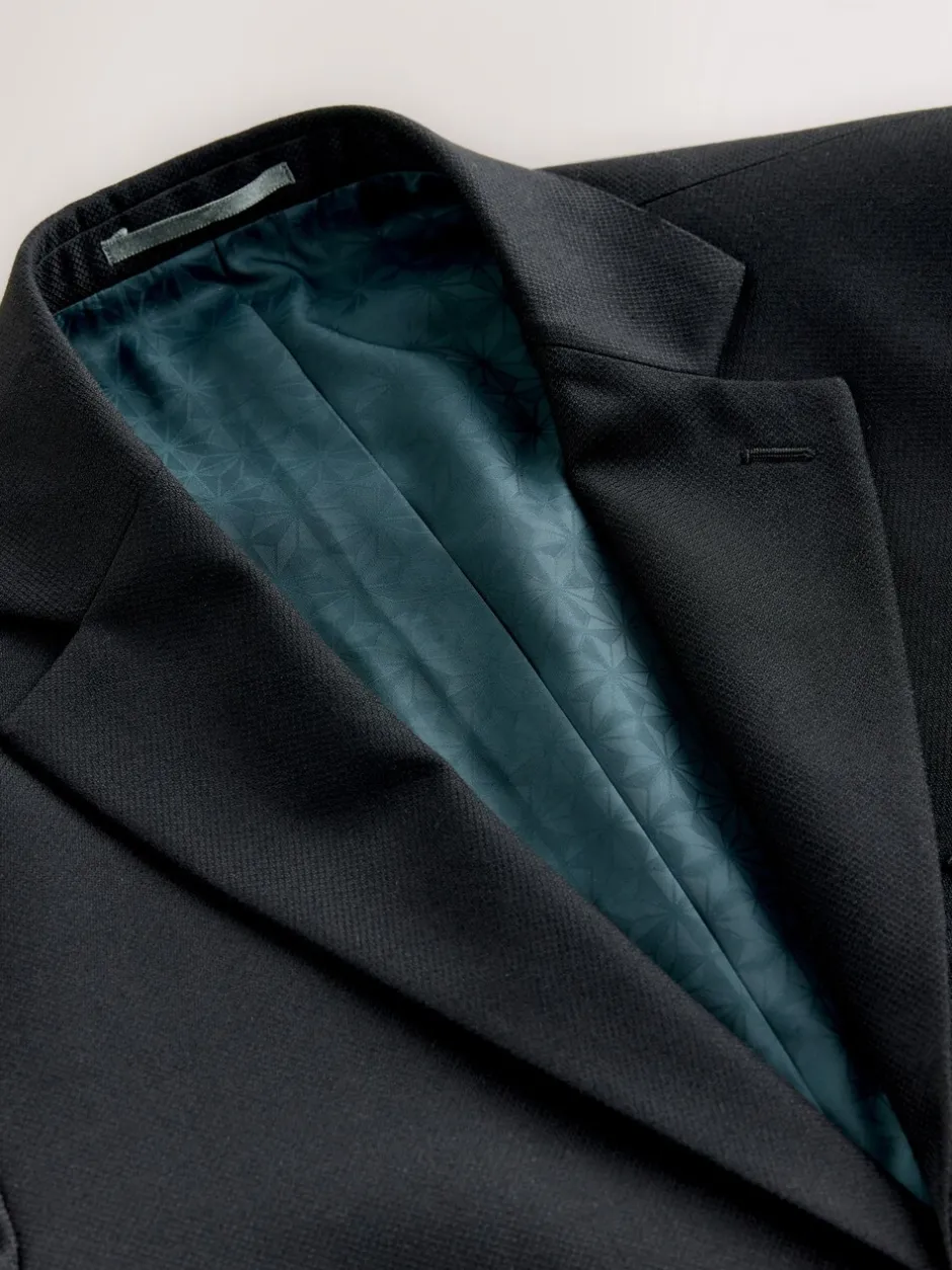 Blazers En Business-Jasjes|Pakken|Next - Tailored fit - Kostuum met textuur: colbert Zwart