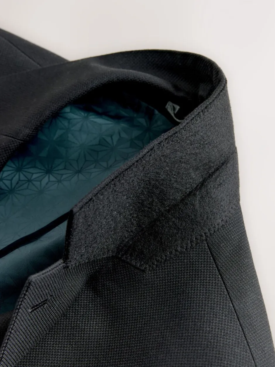 Blazers En Business-Jasjes|Pakken|Next - Tailored fit - Kostuum met textuur: colbert Zwart