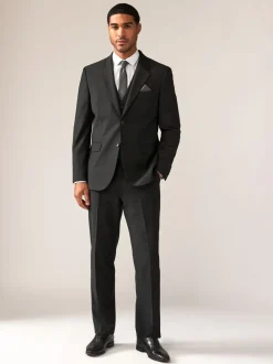 Pakken*Next Zwart - Tailored fit - Tailored Fit Wool Blend Motionflex Suit Jacket