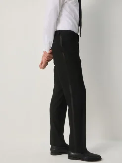 Smokings En Feestkleding|Next Zwart - Tailored Fit Tuxedo Suit Trousers