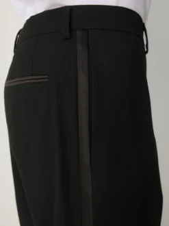 Smokings En Feestkleding|Next Zwart - Tailored Fit Tuxedo Suit Trousers