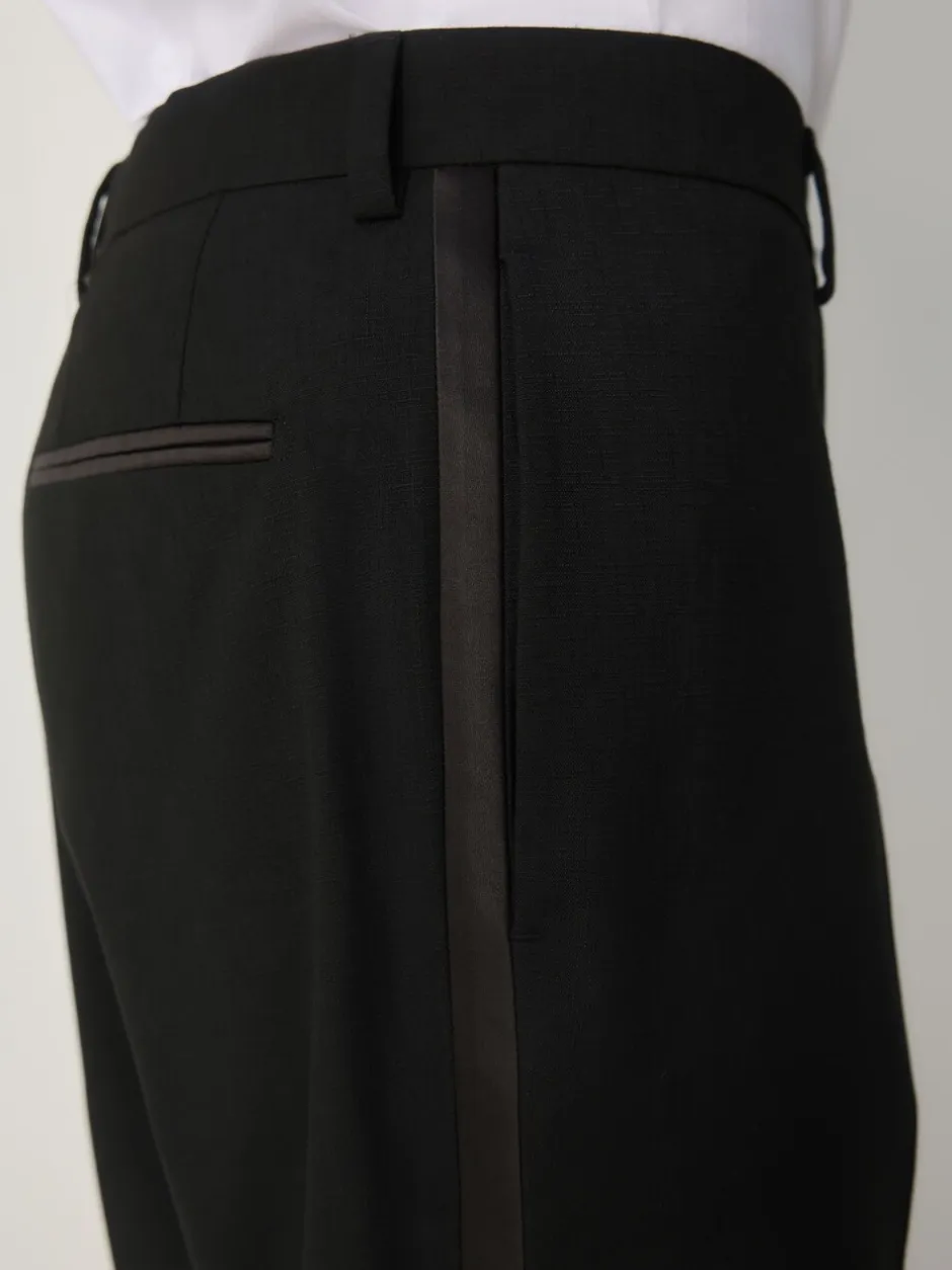 Smokings En Feestkleding|Next Zwart - Tailored Fit Tuxedo Suit Trousers