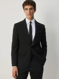 Smokings En Feestkleding|Next Zwart - Tailored Fit Tuxedo Suit Jacket