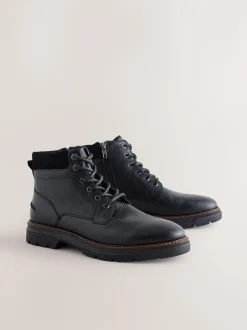 Boots*Next - Tall Leather Zip-Up Boots Zwart