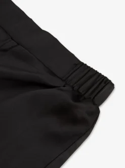 Nachtkleding En Pyjama's|Pyjama's|The Little Tailor - Satijnen Kinder Kerstmis Pyjama's met Knoopsluiting Zwart