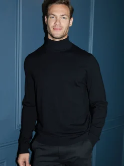 Gebreide Kleding*Threadbare - - Gebreide trui met rolkraag Zwart