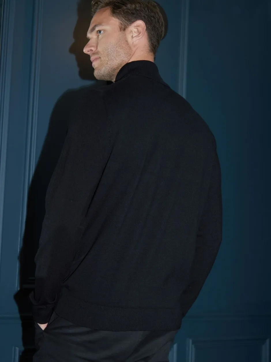 Gebreide Kleding*Threadbare - - Gebreide trui met rolkraag Zwart