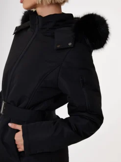 Jassen En Jacks|Threadbare - - Gewatteerde ski-jas met riem Zwart
