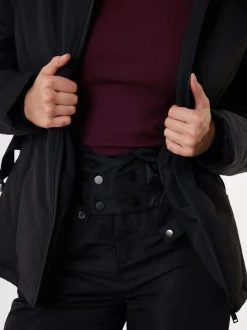 Jassen En Jacks|Threadbare - - Gewatteerde ski-jas met riem Zwart