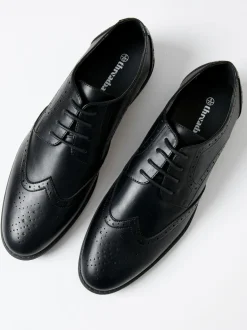 Formele Schoenen|Threadbare - - Imitatieleren brogues Zwart