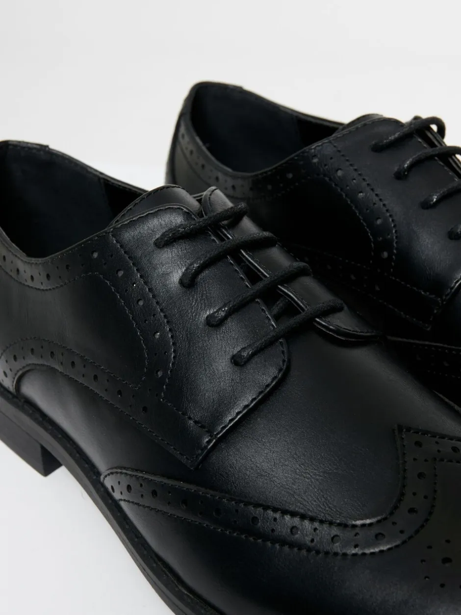 Formele Schoenen|Threadbare - - Imitatieleren brogues Zwart